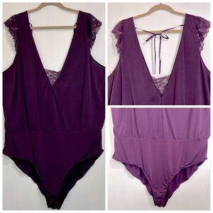 ADORE ME Adore Me Lingerie NEW Sexy Feminine Purple Lingerie Bodysuit Size 4X.